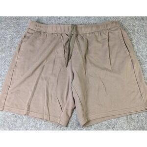 Members Mark Luxe Shorts Men's XL Dk Taupe Stretch Drawstring Athletic Casual